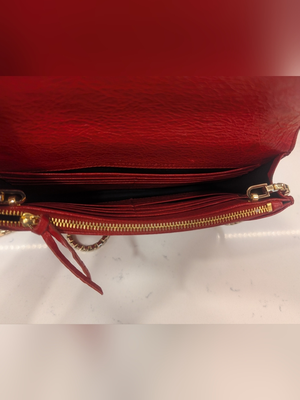 Balenciaga Agneau Red Leather Crossbody - Wallet On Chain - Picture 11 of 14